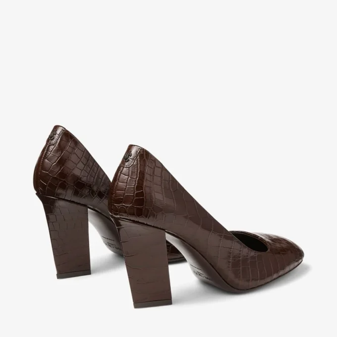 Farren 85 Piele cu imprimeu croc de culoare ciocolată
