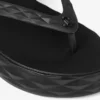 Flip-flopi cu diamante, pantofi plat din cauciuc negru Flip-flopi cu diamante, pantofi plat din cauciuc negru