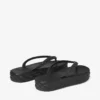 Flip-flopi cu diamante, pantofi plat din cauciuc negru Flip-flopi cu diamante, pantofi plat din cauciuc negru
