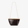 Ganache Sambuco Clutch din piele cu imprimeu crocodil lucios