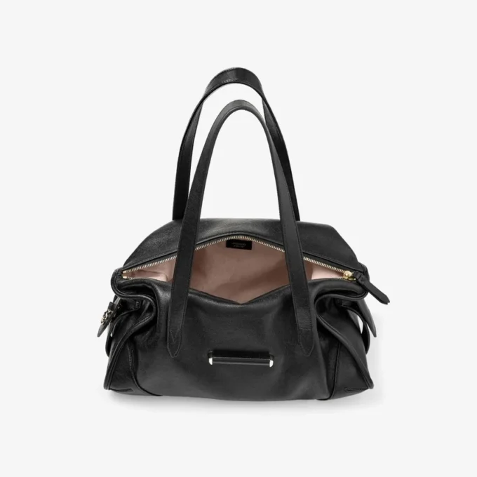 Geantă Bar Holdall Geantă de călătorie medie din piele neagră Biker Geantă Bar Holdall Geantă de călătorie medie din piele neagră Biker