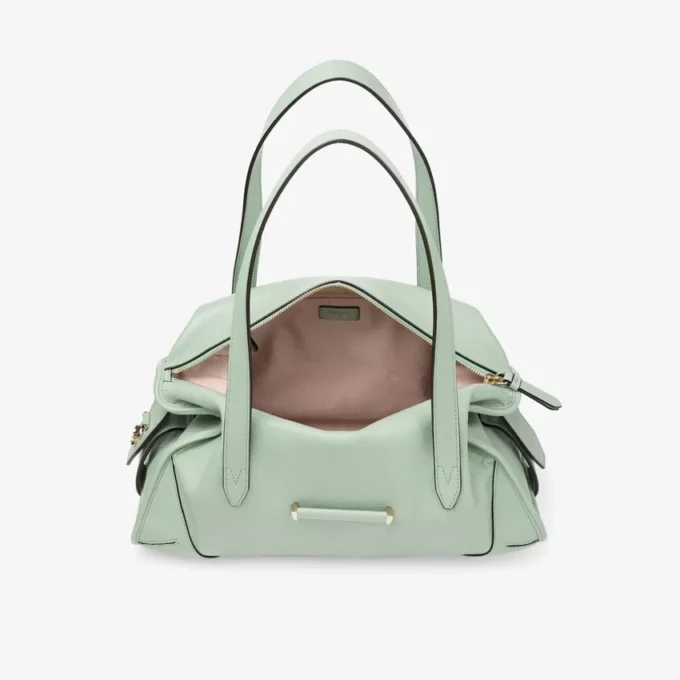 Geantă Bar Holdall Medium Verde Geantă de călătorie din piele Biker Geantă Bar Holdall Medium Verde Geantă de călătorie din piele Biker