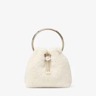Geantă Bon Bon Natural Bucket cu mâner metalic Geantă Bon Bon Natural Bucket cu mâner metalic
