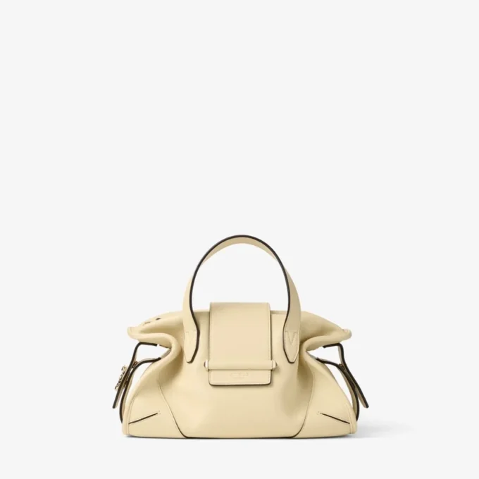 Geantă de călătorie Bar Holdall mică din piele Biker Buttermilk Geantă de călătorie Bar Holdall mică din piele Biker Buttermilk
