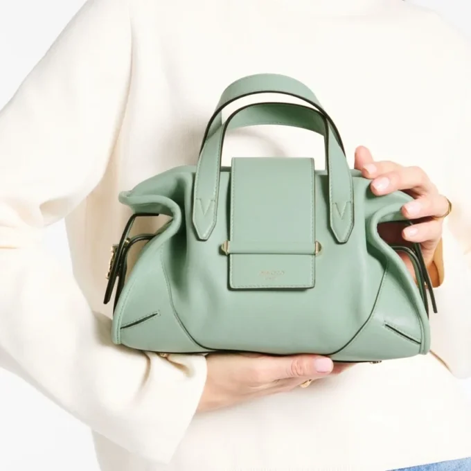 Geantă de călătorie Bar Holdall Small Geantă de călătorie din piele Verde Biker Geantă de călătorie Bar Holdall Small Geantă de călătorie din piele Verde Biker
