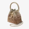 Geantă de mână Bon Bon din satin bronz cu cristale degradate Geantă de mână Bon Bon din satin bronz cu cristale degradate