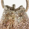 Geantă de mână Bon Bon din satin bronz cu cristale degradate Geantă de mână Bon Bon din satin bronz cu cristale degradate