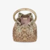Geantă de mână Bon Bon din satin bronz cu cristale degradate Geantă de mână Bon Bon din satin bronz cu cristale degradate