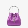 Geantă de mână Bon Bon din satin violet orhidee cu mâner metalic Geantă de mână Bon Bon din satin violet orhidee cu mâner metalic