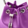 Geantă de mână Bon Bon din satin violet orhidee cu mâner metalic Geantă de mână Bon Bon din satin violet orhidee cu mâner metalic