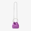 Geantă de mână Bon Bon din satin violet orhidee cu mâner metalic Geantă de mână Bon Bon din satin violet orhidee cu mâner metalic