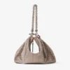 Geantă de mână Callie din piele de căprioară roz balet, cu motiv de diamante și cristale Hotfix Geantă de mână Callie din piele de căprioară roz balet, cu motiv de diamante și cristale Hotfix