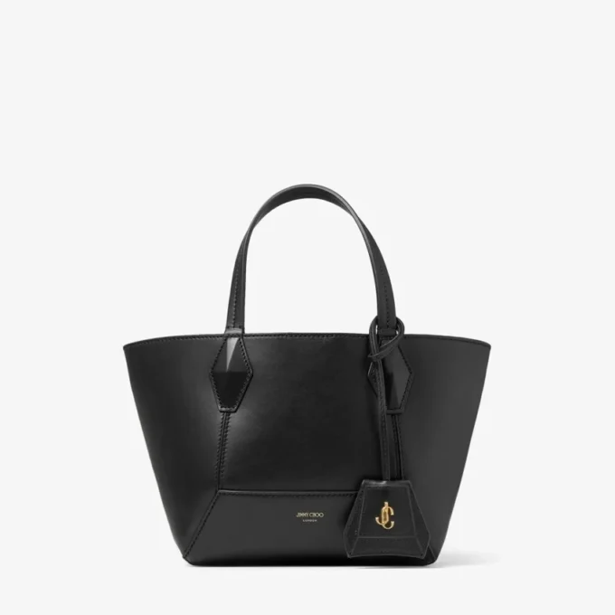 Geantă de mână Diamond Tote mică, din piele de vițel neagră Geantă de mână Diamond Tote mică, din piele de vițel neagră