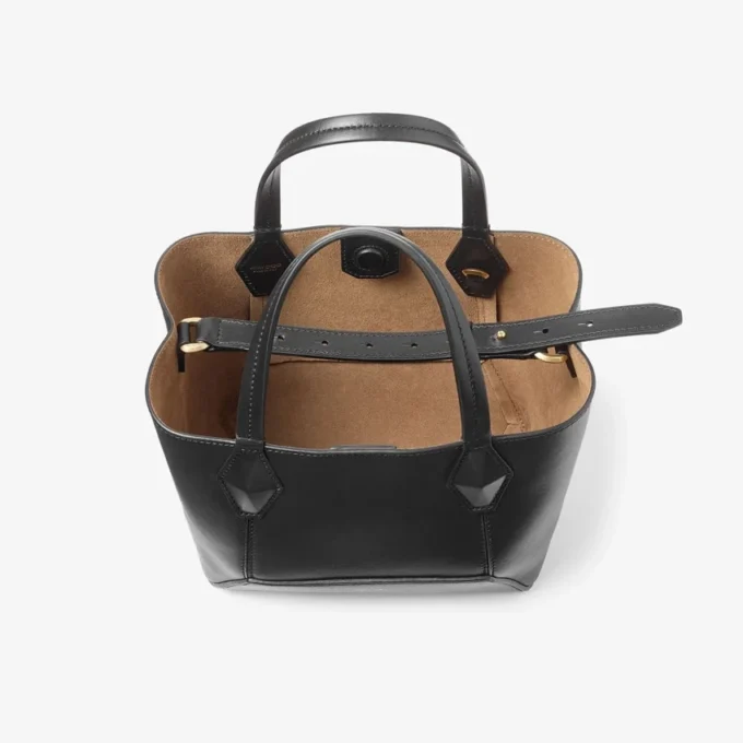 Geantă de mână Diamond Tote mică, din piele de vițel neagră Geantă de mână Diamond Tote mică, din piele de vițel neagră