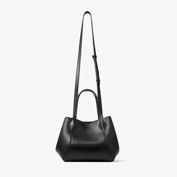 Geantă de mână Diamond Tote mică, din piele de vițel neagră Geantă de mână Diamond Tote mică, din piele de vițel neagră