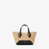 Geantă de mână Diamond Tote Mini din rafie naturală Geantă de mână Diamond Tote Mini din rafie naturală