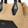 Geantă de mână Diamond Tote Mini din rafie naturală Geantă de mână Diamond Tote Mini din rafie naturală