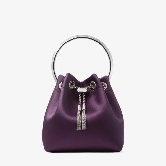 Geantă de mână din satin Bon Bon Winter Bloom cu brățară metalică Geantă de mână din satin Bon Bon Winter Bloom cu brățară metalică