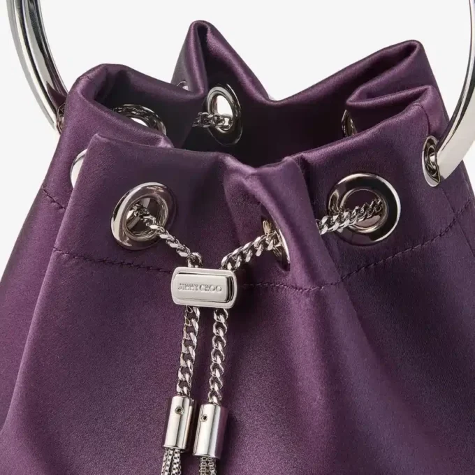Geantă de mână din satin Bon Bon Winter Bloom cu brățară metalică Geantă de mână din satin Bon Bon Winter Bloom cu brățară metalică