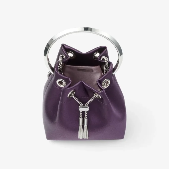 Geantă de mână din satin Bon Bon Winter Bloom cu brățară metalică Geantă de mână din satin Bon Bon Winter Bloom cu brățară metalică