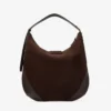 Geantă de umăr Bar Hobo M din piele de căprioară ciocolatie cu finisaje din piele Geantă de umăr Bar Hobo M din piele de căprioară ciocolatie cu finisaje din piele