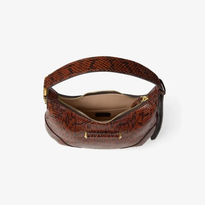 Geantă de umăr Bar Hobo Small Cognac Kigali din piele cu imprimeu de șarpe Geantă de umăr Bar Hobo Small Cognac Kigali din piele cu imprimeu de șarpe