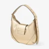 Geantă de umăr Bar Hobo Small din piele metalizată aurie vintage Geantă de umăr Bar Hobo Small din piele metalizată aurie vintage