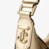 Geantă de umăr Bar Hobo Small din piele metalizată aurie vintage Geantă de umăr Bar Hobo Small din piele metalizată aurie vintage