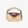 Geantă de umăr Bar Hobo Small din piele metalizată aurie vintage Geantă de umăr Bar Hobo Small din piele metalizată aurie vintage
