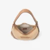 Geantă de umăr Bar Hobo Small din rafie naturală și caramel, cu finisaje din piele de vițel netedă Geantă de umăr Bar Hobo Small din rafie naturală și caramel, cu finisaje din piele de vițel netedă