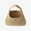 Geantă de umăr Beach Diamond Hobo mare, din rafie metalică aurie și cappuccino închis Geantă de umăr Beach Diamond Hobo mare, din rafie metalică aurie și cappuccino închis