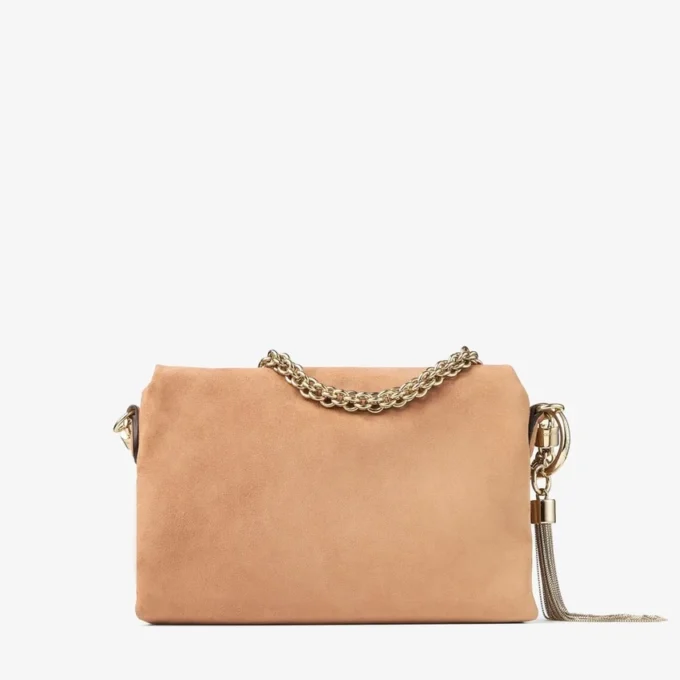 Geantă de umăr Callie Flap din piele de căprioară de culoare caramel Geantă de umăr Callie Flap din piele de căprioară de culoare caramel