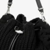 Geantă de umăr Cinch Medium din lână tricotată, neagră