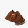 Geantă de umăr Cinch Medium din piele de căprioară de culoare bej