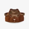 Geantă de umăr Cinch Medium din piele de căprioară de culoare bej