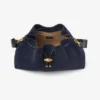 Geantă de umăr Cinch Medium din piele de căprioară de culoare marină