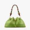 Geantă de umăr Cinch Medium din piele de căprioară, model Clover, cu curea împletită cu mărgele Geantă de umăr Cinch Medium din piele de căprioară, model Clover, cu curea împletită cu mărgele
