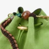 Geantă de umăr Cinch Medium din piele de căprioară, model Clover, cu curea împletită cu mărgele Geantă de umăr Cinch Medium din piele de căprioară, model Clover, cu curea împletită cu mărgele