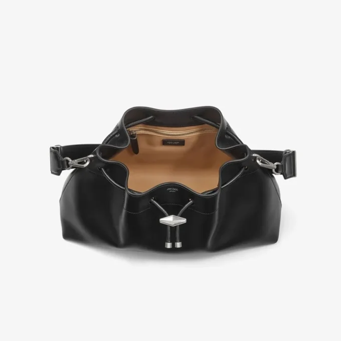 Geantă de umăr Cinch Medium din piele neagră