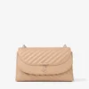 Geantă de umăr Curve Cross Body Medium din piele Biker matlasată Chai