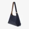 Geantă de umăr Diamond Hobo Medium din piele de căprioară de culoare marină