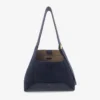 Geantă de umăr Diamond Hobo Medium din piele de căprioară de culoare marină