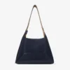 Geantă de umăr Diamond Hobo Medium din piele de căprioară de culoare marină