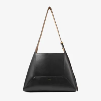 Geantă de umăr Diamond Hobo Medium din piele neagră Geantă de umăr Diamond Hobo Medium din piele neagră