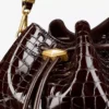 Geantă de umăr medie Cinch din piele cu imprimeu de crocodil Sambuco