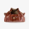 Geantă de umăr medie Cinch din piele imprimată cu model Elaphe, culoare coniac, cu cusături tip „whipstitching” din piele Biker Geantă de umăr medie Cinch din piele imprimată cu model Elaphe, culoare coniac, cu cusături tip „whipstitching” din piele Biker
