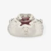 Geantă de umăr medie din lână tricotată Cinch, culoare Latte Geantă de umăr medie din lână tricotată Cinch, culoare Latte
