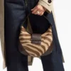 Geantă de umăr mică Hobo din piele de ponei cu imprimeu zebră natural Geantă de umăr mică Hobo din piele de ponei cu imprimeu zebră natural