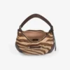 Geantă de umăr mică Hobo din piele de ponei cu imprimeu zebră natural Geantă de umăr mică Hobo din piele de ponei cu imprimeu zebră natural