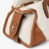 Geantă de voiaj Bar Holdall Small din pânză reciclată naturală și maro deschis, cu finisaje din piele Biker Geantă de voiaj Bar Holdall Small din pânză reciclată naturală și maro deschis, cu finisaje din piele Biker